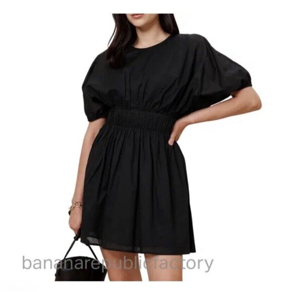 Banana Republic Dresses & Skirts - NWT Banana Republic Factory Voile Mini Dress size small black dress W pocketsE12